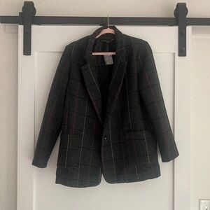 NEW HYFVE Charcoal Gray Plaid Blazer